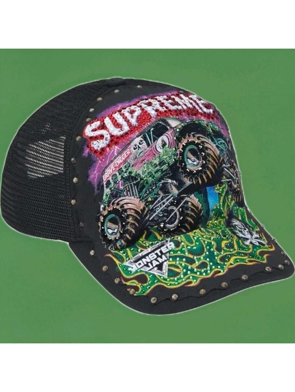 Supreme X Monster Jam™ Grave Digger™ Mesh Back 5-Panel Studded CONFIRMED ORDER